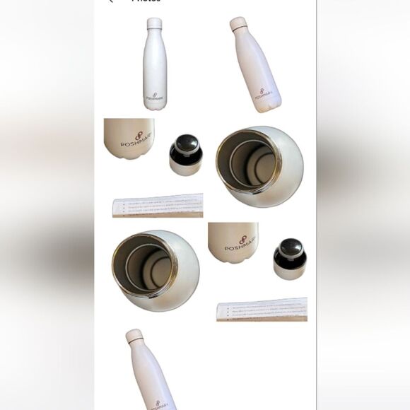 Posh White Water Bottle Merch Swag Unisex Logo Posmark Boss Reseller - Picture 2 of 10